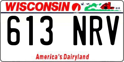 WI license plate 613NRV