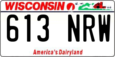WI license plate 613NRW