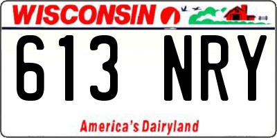 WI license plate 613NRY