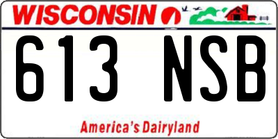 WI license plate 613NSB