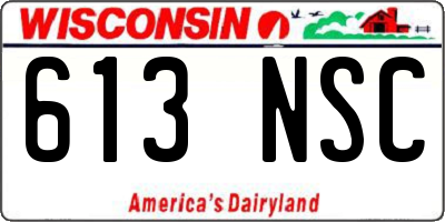 WI license plate 613NSC