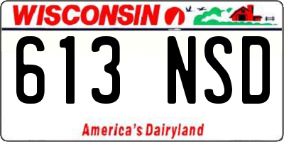 WI license plate 613NSD