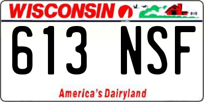 WI license plate 613NSF