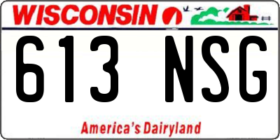 WI license plate 613NSG