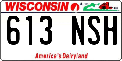 WI license plate 613NSH
