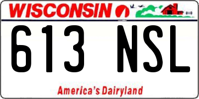 WI license plate 613NSL