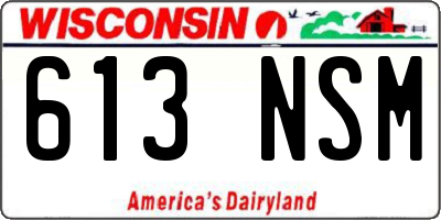WI license plate 613NSM