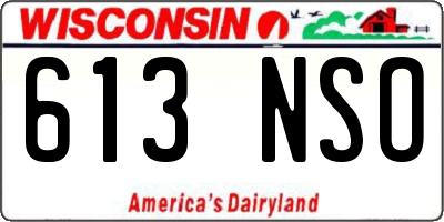 WI license plate 613NSO