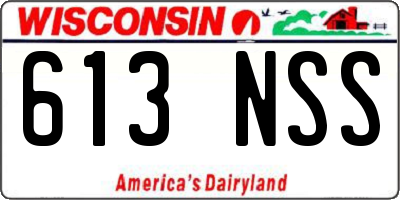 WI license plate 613NSS