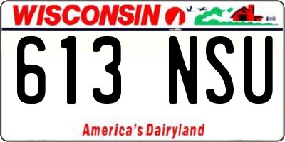 WI license plate 613NSU