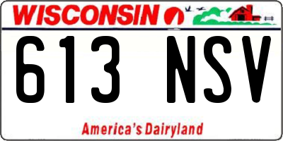 WI license plate 613NSV