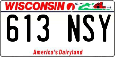 WI license plate 613NSY