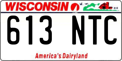 WI license plate 613NTC