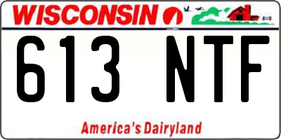 WI license plate 613NTF