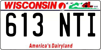 WI license plate 613NTI