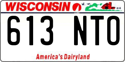 WI license plate 613NTO