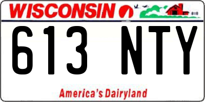 WI license plate 613NTY