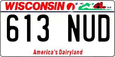 WI license plate 613NUD