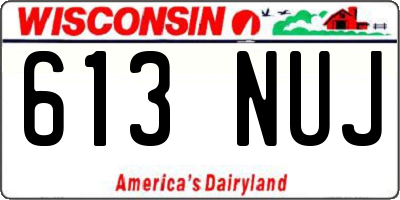 WI license plate 613NUJ
