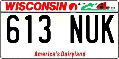WI license plate 613NUK
