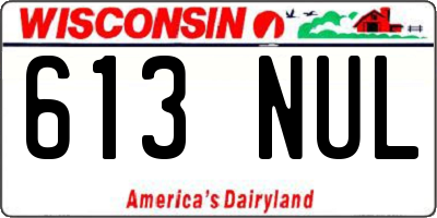 WI license plate 613NUL