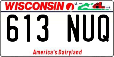 WI license plate 613NUQ