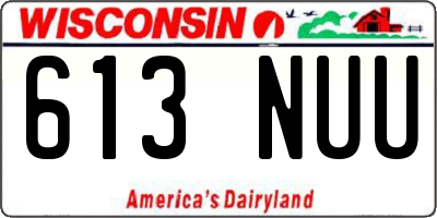 WI license plate 613NUU