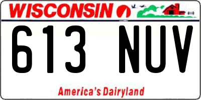 WI license plate 613NUV