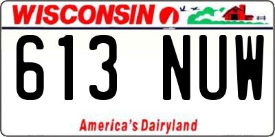 WI license plate 613NUW