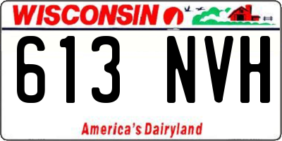 WI license plate 613NVH
