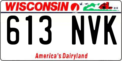 WI license plate 613NVK