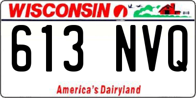 WI license plate 613NVQ