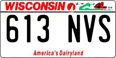 WI license plate 613NVS
