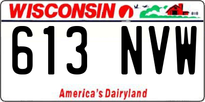 WI license plate 613NVW