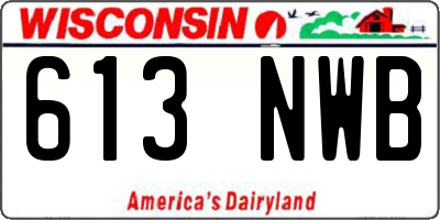 WI license plate 613NWB