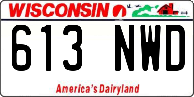 WI license plate 613NWD