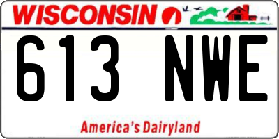 WI license plate 613NWE