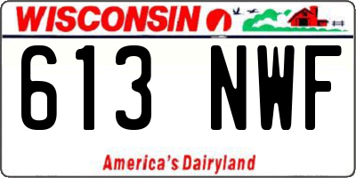 WI license plate 613NWF
