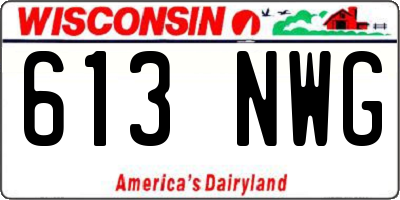 WI license plate 613NWG