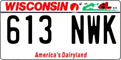 WI license plate 613NWK