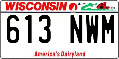 WI license plate 613NWM