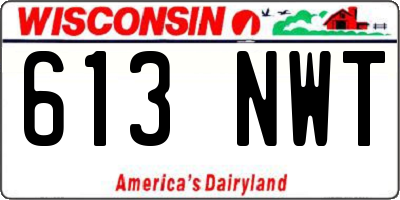 WI license plate 613NWT