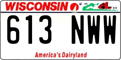WI license plate 613NWW