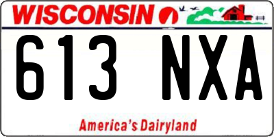 WI license plate 613NXA