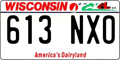 WI license plate 613NXO