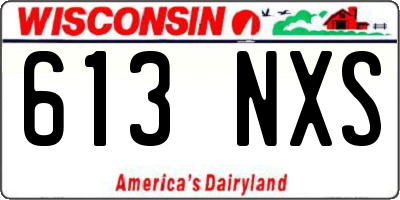 WI license plate 613NXS