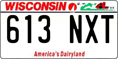 WI license plate 613NXT