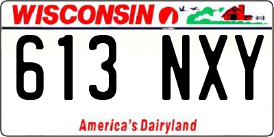 WI license plate 613NXY