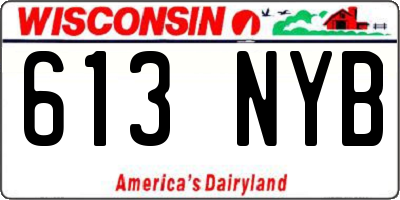 WI license plate 613NYB