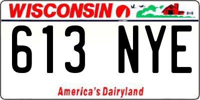 WI license plate 613NYE